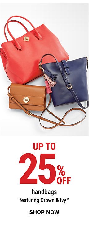 Up to 25% odd handbags featuring Crown & Ivy™. Shop Now.