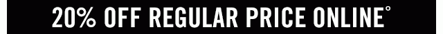 20% off Regular Price and 50% Off International Shipping