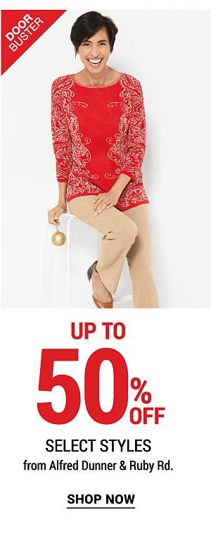 Doorbuster - Up to 50% off select styles from Alfred Dunner & Ruby Rd. Shop Now.