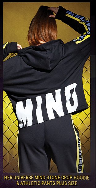 Stone Crop Hoodie and Athetic Pants Plus Size