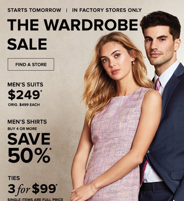 STARTS TOMORROW | THE WARDROBE SALE