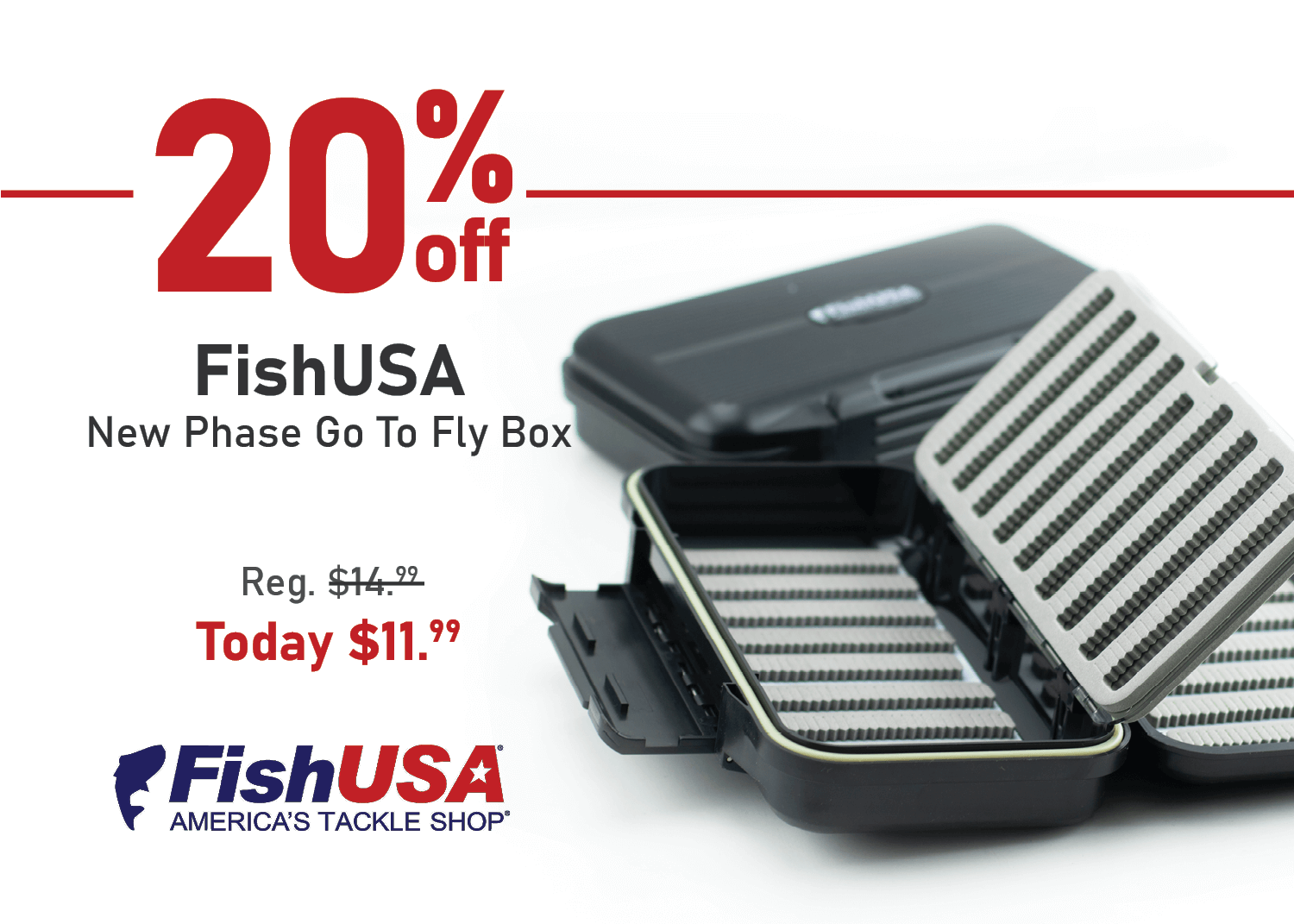 Save 20% on the FishUSA New Phase Go To Fly Box