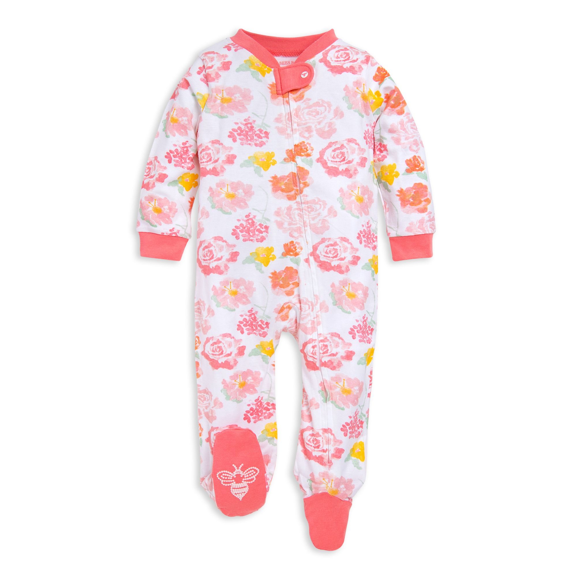 Rose Floral Watercolor Organic Baby Sleep & Play Pajamas