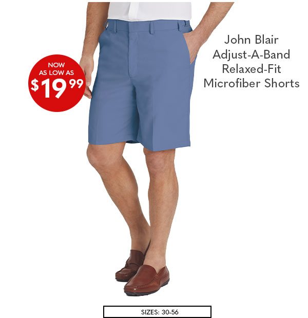 John Blair Adjust-A-Band Relaxed-Fit Microfiber Shorts now as low as $19.99