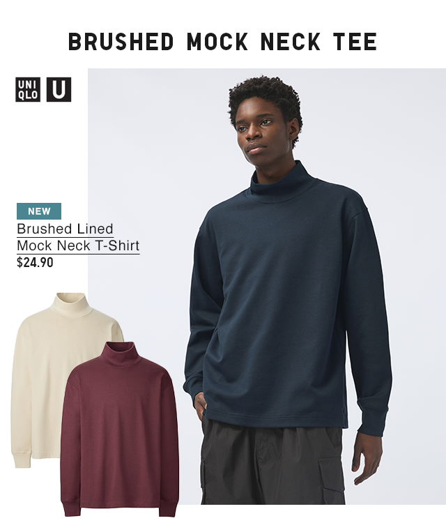 PDP5 - M BRUSHED LINED MOCK NECK T-SHIRT