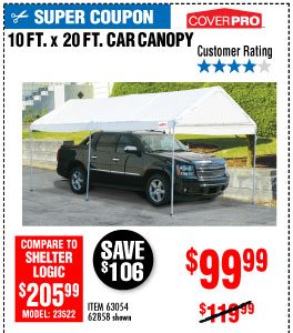 10 ft. x 20 ft. Portable Car Canopy