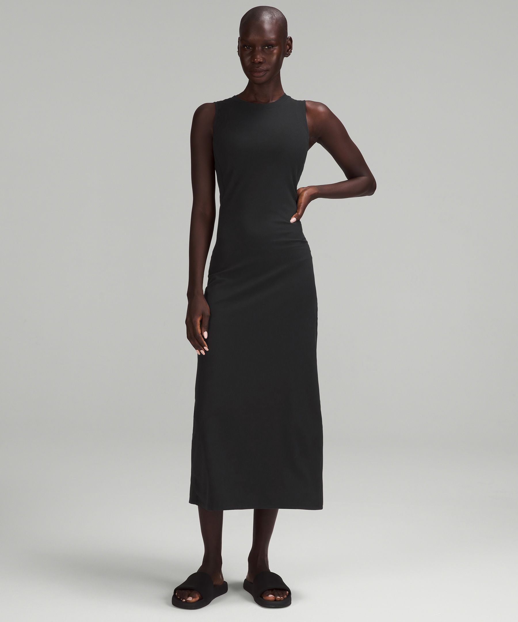 All Aligned Ribbed Midi Dress