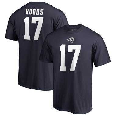 Robert Woods Los Angeles Rams NFL Pro Line by Fanatics Branded Authentic Stack Name & Number T-Shirt – Navy