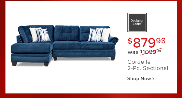 $879.99 was $1099.98 Cordelle 2-Pc. sectional shop now