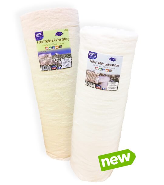 NEW! Pellon Cotton Batting with Scrim. Available in a 90inx40yd roll. Lightweight, soft and breathable. Needle-punched for durability. Great value.