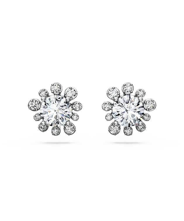 Galaxy stud earrings, Laboratory grown diamonds 2.3 ct tw, 14K white gold