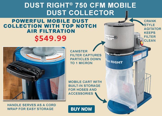Dust Right 750 CFM Mobile Dust Collector