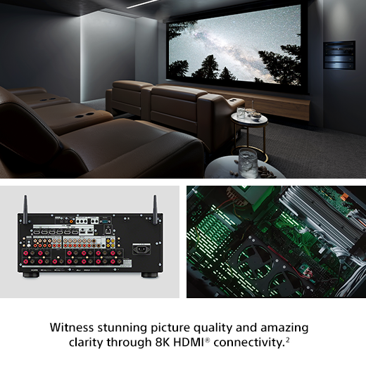 Witness stunning picture quality and amazing clarity through 8K HDMI® connectivity.(2)