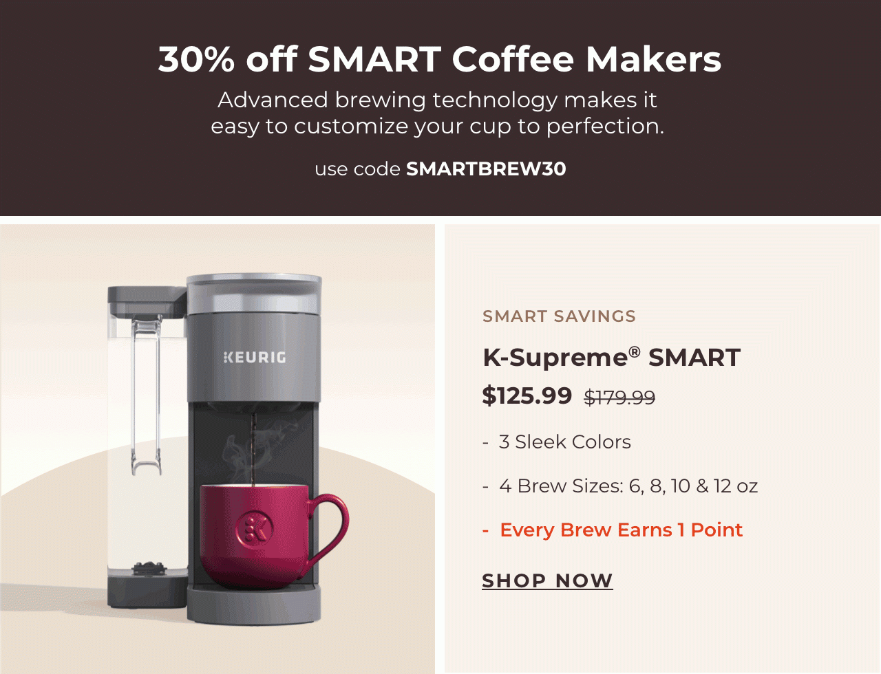 30% Off SMART Coffee Makers with code SMARTBREW30