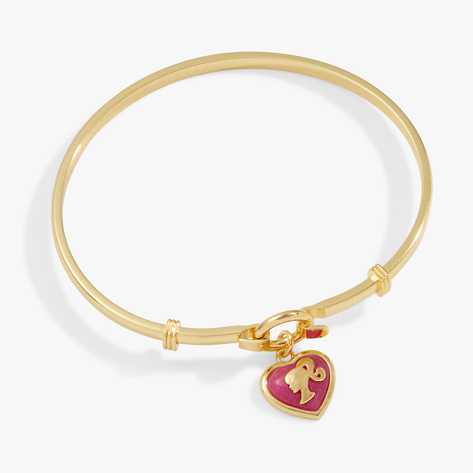 Image of Barbie™ Silhouette Heart Charm Tension Bangle