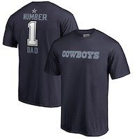 Men's Dallas Cowboys NFL Pro Line by Fanatics Branded Navy Number 1 Dad T-Shirt