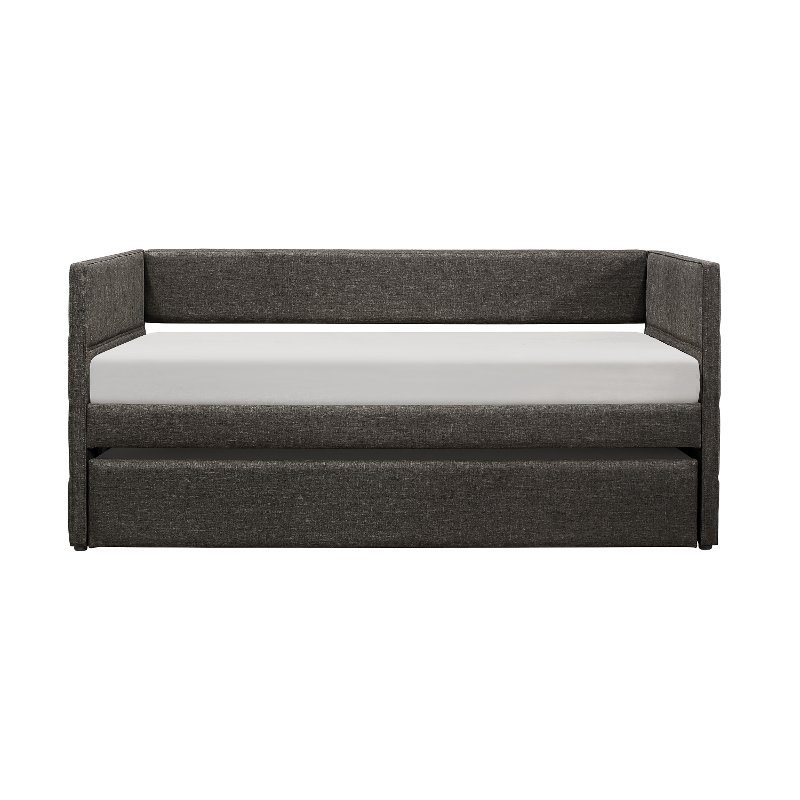 Modern Dark Gray Upholstered Daybed with Trundle - Vining