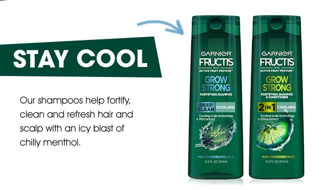 STAY COOL - Our shampoos help fortify, clean and refresh hair and scalp with an icy blast of chilly menthol.