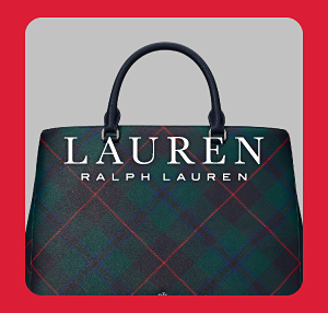 A green, blue and red tartan patter handbag. Lauren Ralph Lauren.