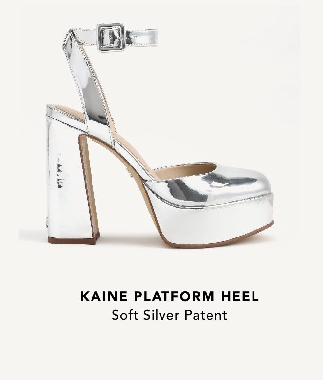 Kaine Platform Heel (Soft Silver Patent)