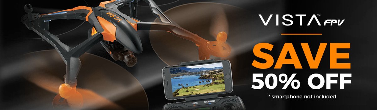 Save 50 Percent OFF Vista FPV Quadcopter (orange) with Camera