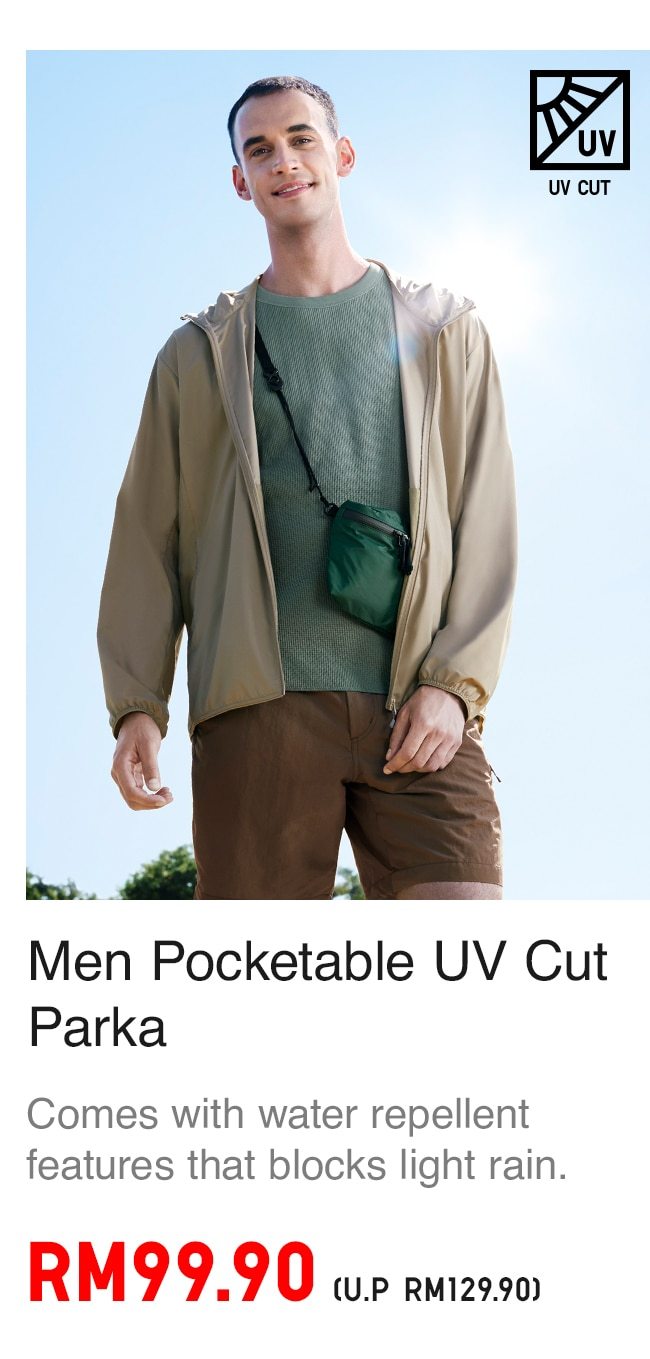 MEN POCKETABLE UV CUT PARKA