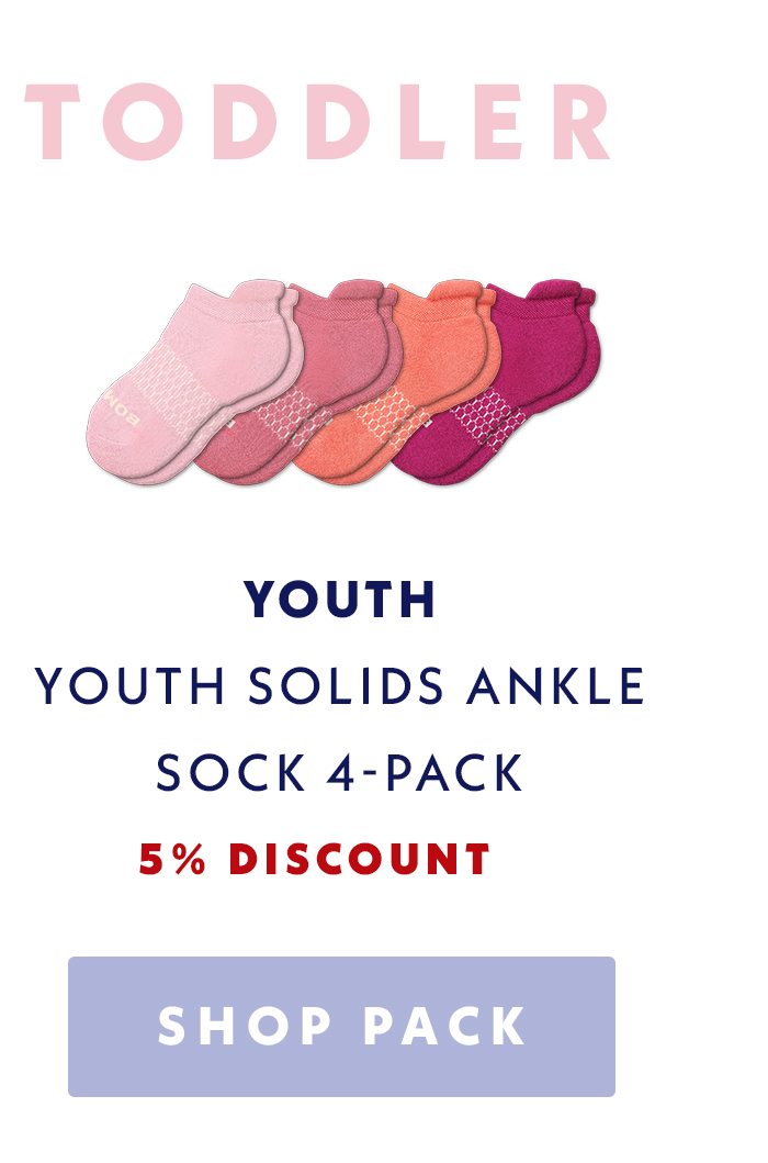 Youth | Youth Solids Ankle Sock 4-Pack | 5% Discount | Shop Pack