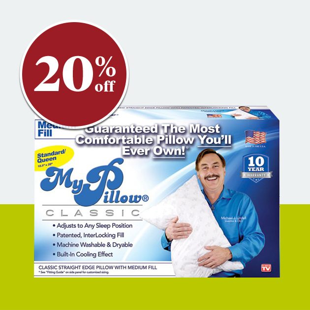 MyPillow® Standard/Queen Medium or Firm Fill ⁃ 20% off