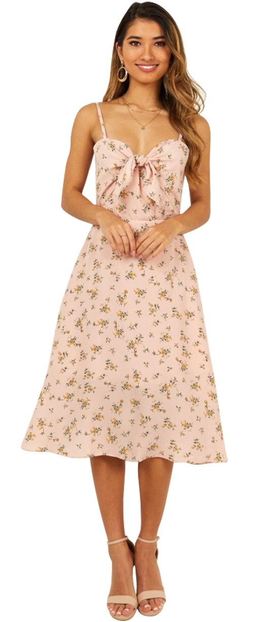 Shop the Im Grateful Midi Dress In Blush Floral