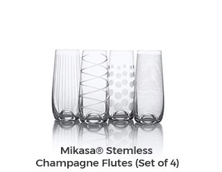 Mikasa(R) Stemless Champagne Flutes(set of 4)