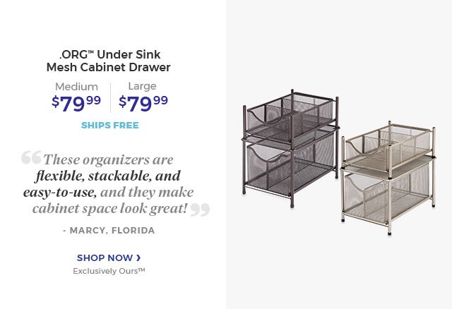 ORG(TM) Under Sink Mesh Cabinet Drawer Medium $79.99 | Large $79.99 ships free. Shop now