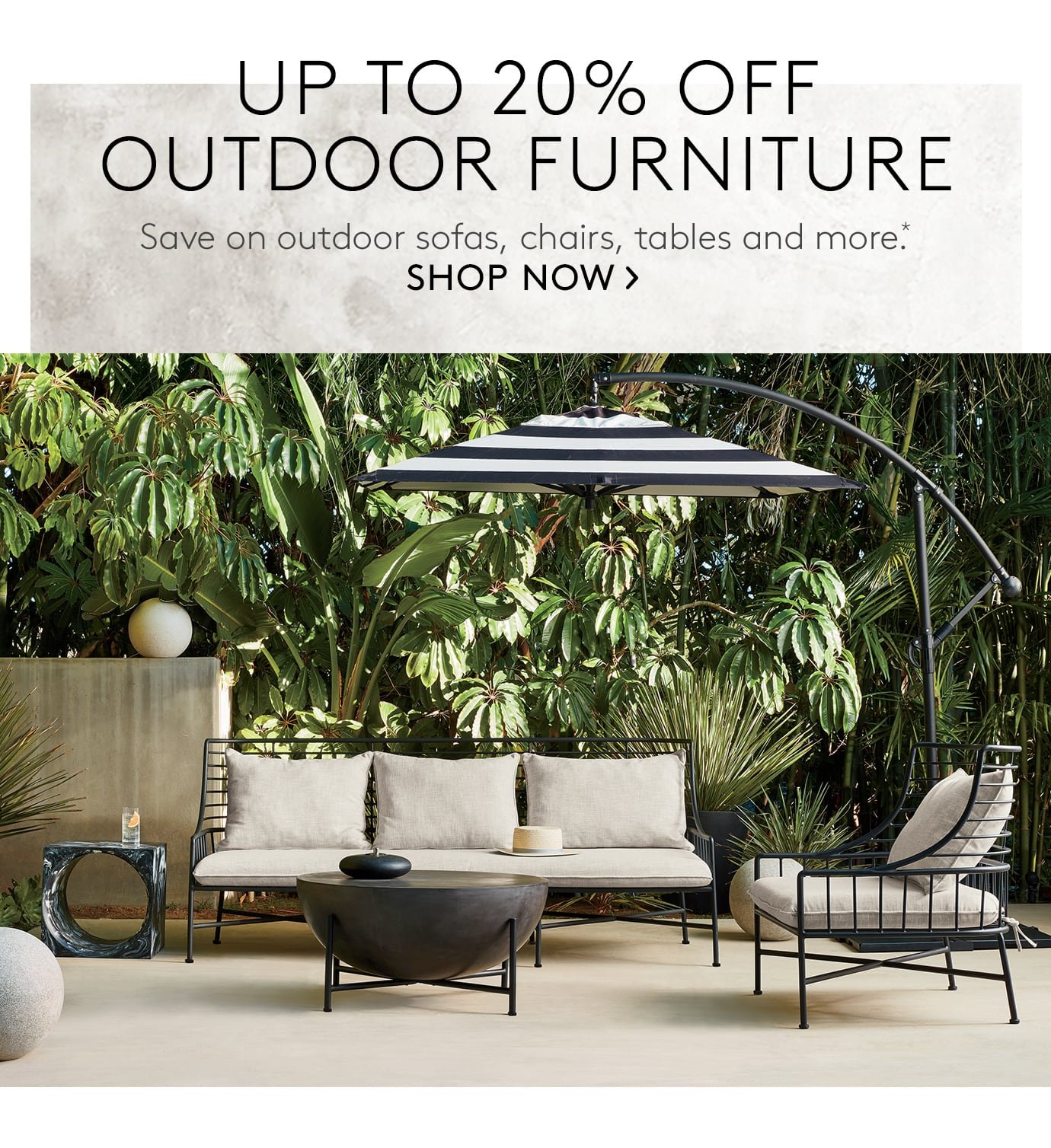 up to 20% off outdoor furniture