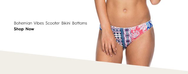 Silhouette 1 Bottom - Bohemian Vibes Scooter Bikini Bottoms