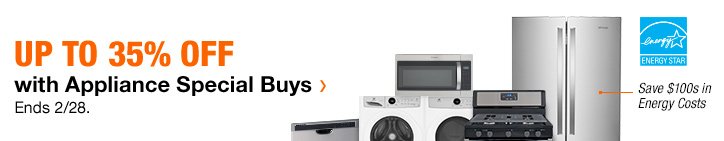 Up To 35% Off With Appliance Special Buys | Ends 2/28.