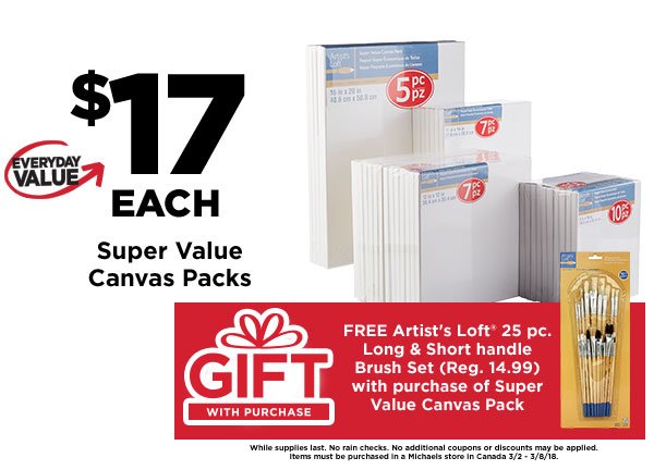 Super Value Canvas Packs