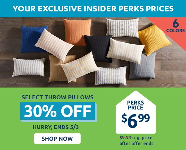 30% Off Select Throw Pillows