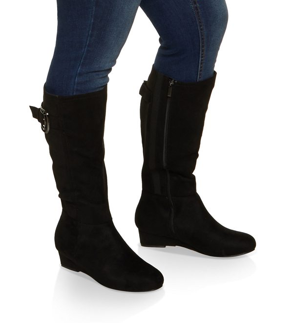 Wedge Heel Wide Calf Boots