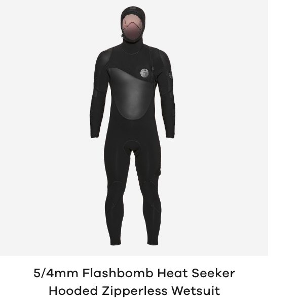 Rip Curl 5/4mm Flashbomb Heat Seeker Hooded Zipperless Wetsuit