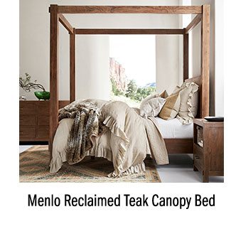 Menlo reclaimed deals teak canopy bed