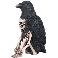 Skeleton and Crow Statue