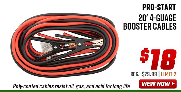 Pro-Start 20' 4-Guage Booster Cables