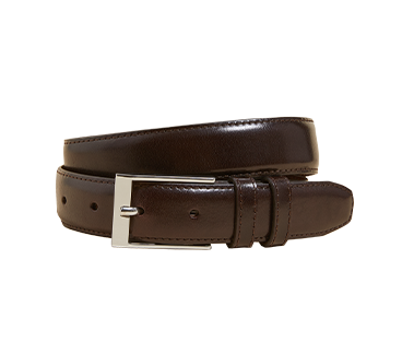 A brown leather belt