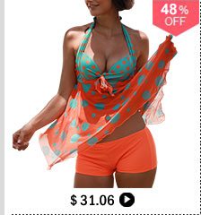 Asymmetric Hem Padded Open Back Printed Tankini Set