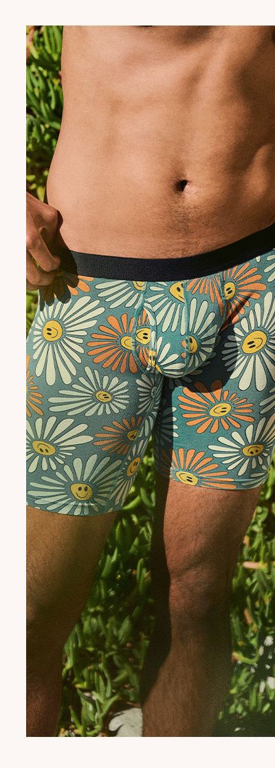 Disco Daisies - Long Boxer Brief w Fly