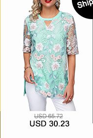 Faux Pearl Embellished Keyhole Neckline Blouse