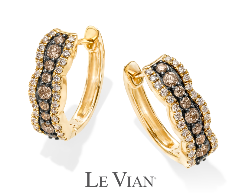 Le Vian Chocolate Waterfall Diamond Hoop Earrings 1 ct tw 14K Honey Gold