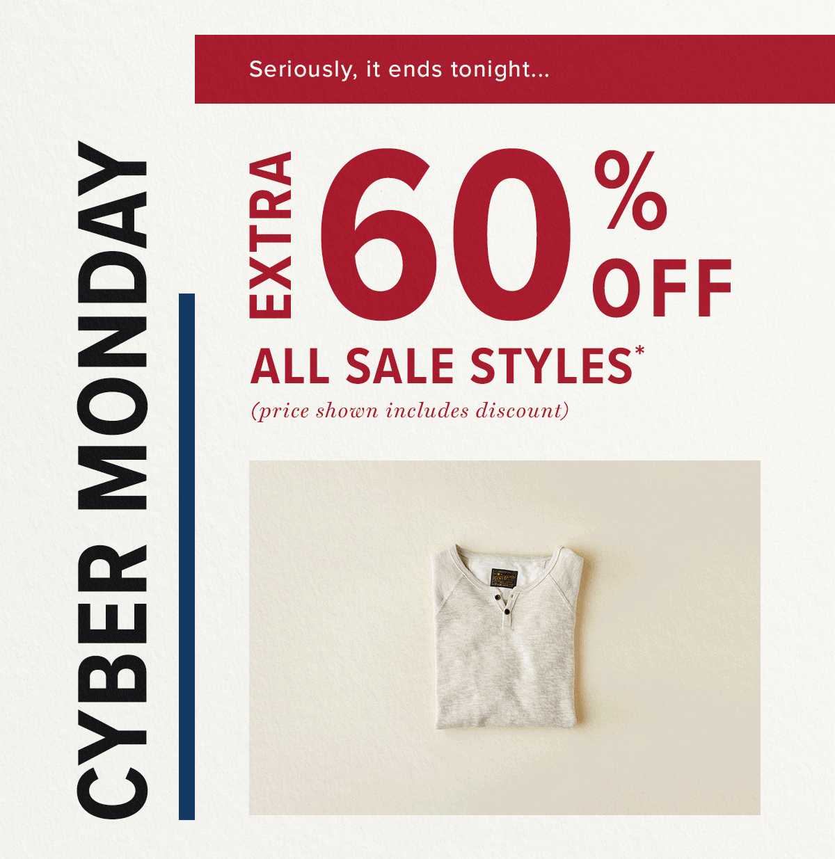 Extra 60% Off All Sale Styles!*