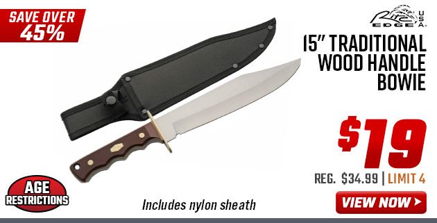 Rite Edge 15'' Traditional Wood Handle Bowie