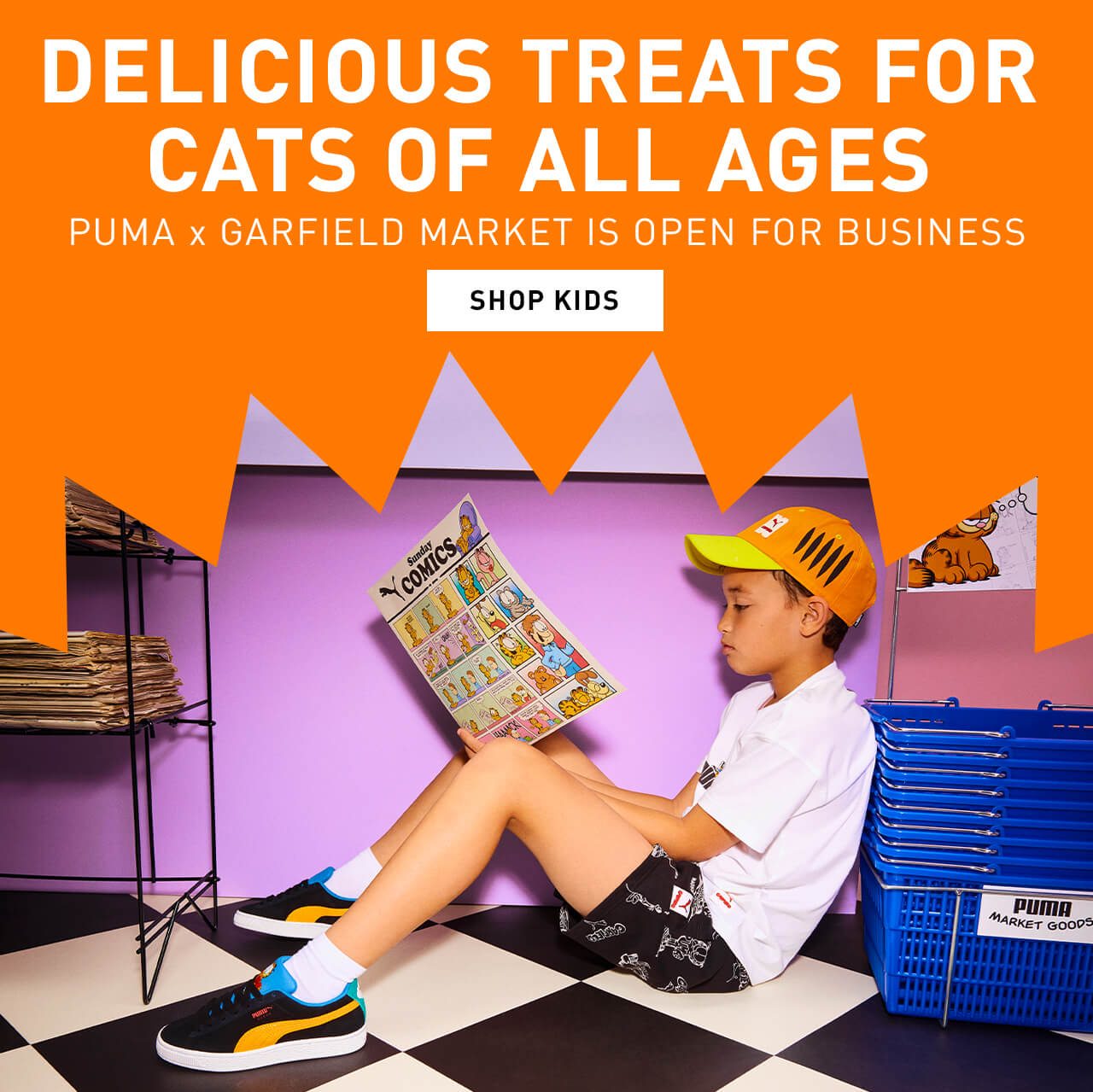 DELICIOUS TREATS FOR CATS OF ALL AGES | PUMA x GARFIELD MARKET IS OPEN FOR BUSINESS | Shop KIDS