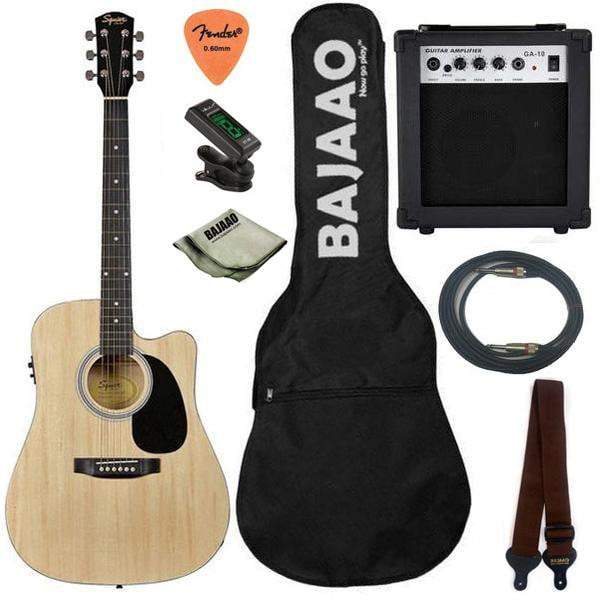 Image of Fender SA105CE Electro - Acoustic Guitar Bundle with Guitar Amplifier